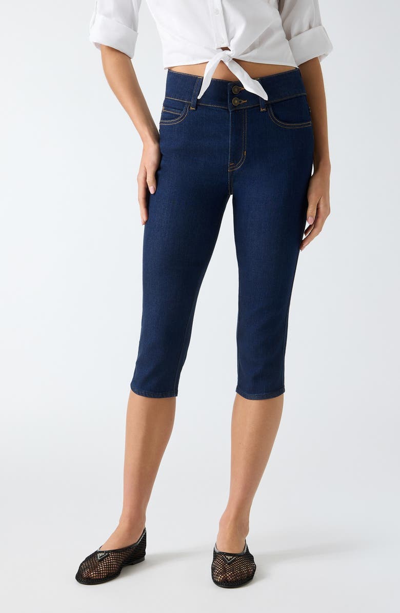 GUESS Lily Denim Capris, Main, color, Rinsed Wash