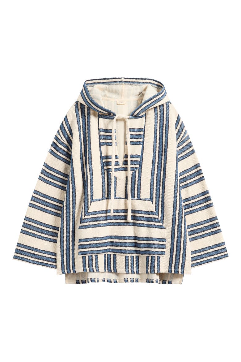 Baja Organic Cotton Beach Hoodie, Alternate, color, KINGFISHER STRIPE