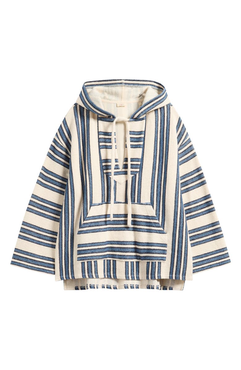 Faherty Baja Organic Cotton Beach Hoodie, Main, color, Kingfisher Stripe