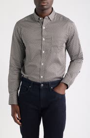 Johnston & Murphy Logan Print Button-Up Shirt
