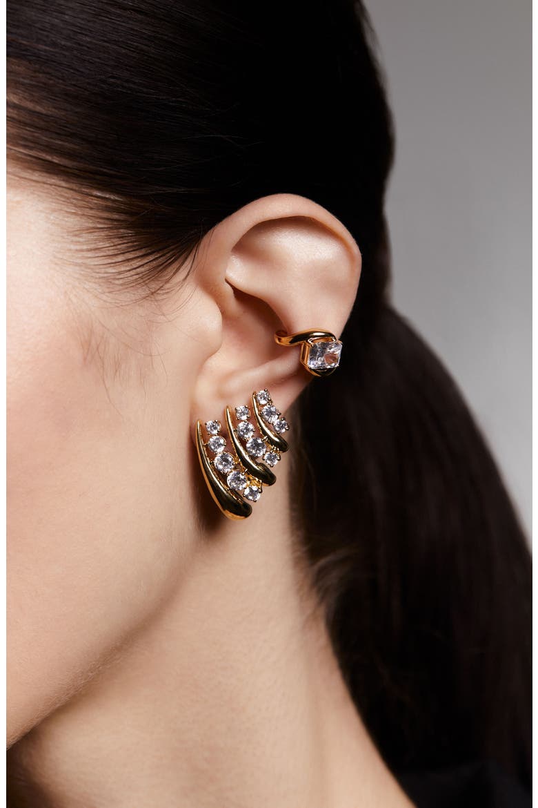 Phenom Single Ear Cuff, Alternate, color, GOLD