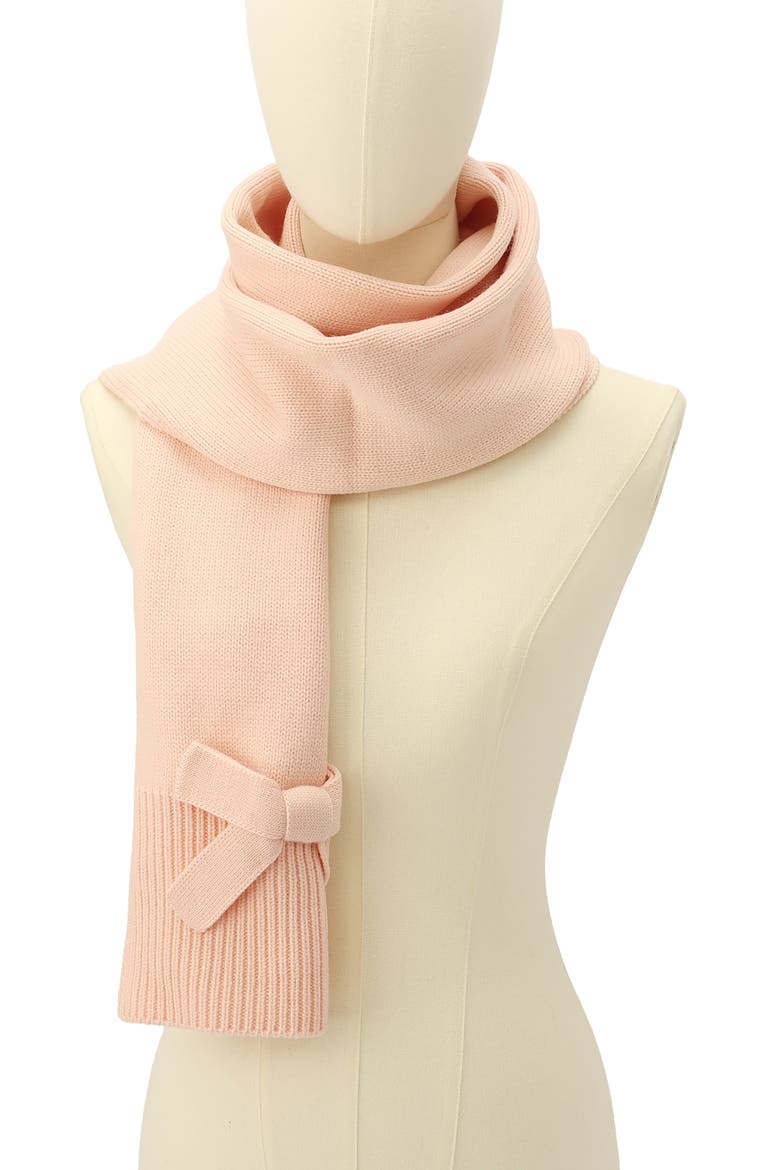bow trim scarf, Alternate, color, ENGLISH ROSE