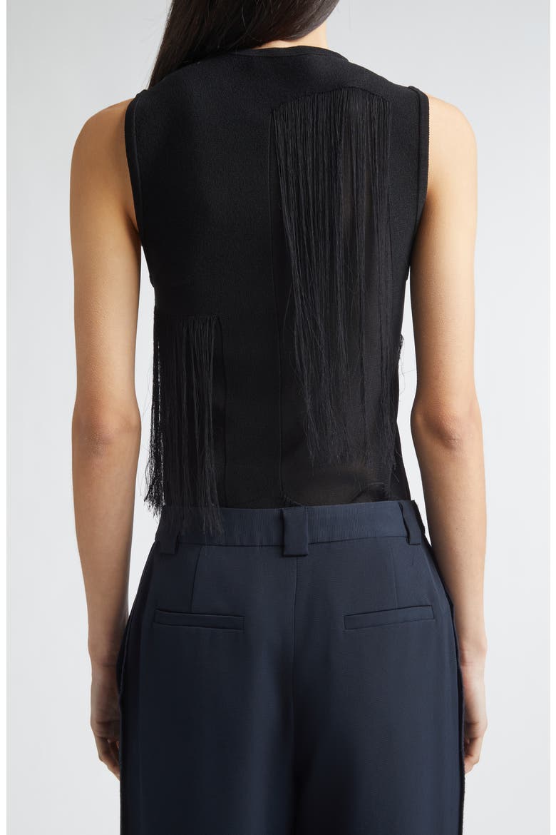 Sleeveless Fringe Top, Alternate, color, BLACK