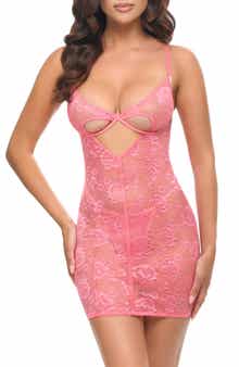 Oh La La Cheri Ava Cutout Lace & Mesh Chemise