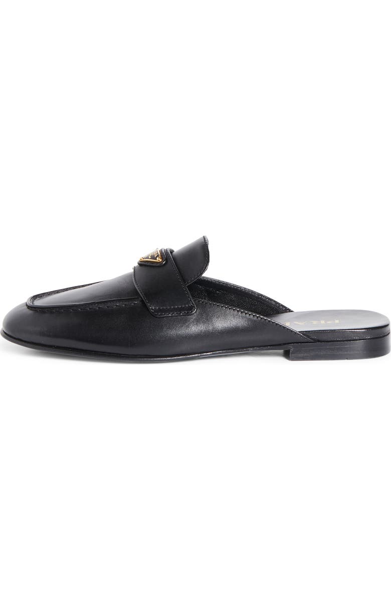 Prada Logo Loafer Mule, Alternate, color, Nero