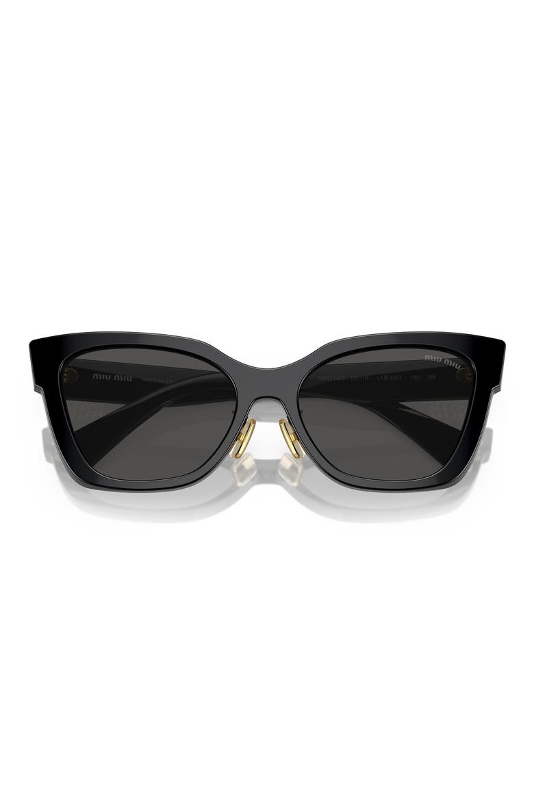 56mm Square Sunglasses, Alternate, color, BLACK