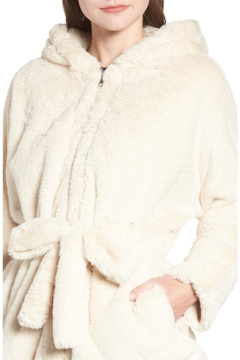 Faux Fur Hooded Jacket, Alternate, color, CREAM