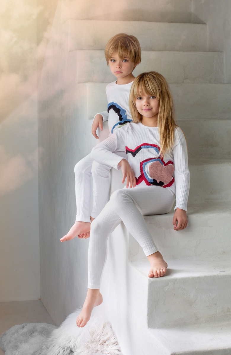 NoggiWear Geometric Heart Loungewear Set, Alternate, color, 