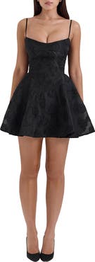 HOUSE OF CB Serenita Jacquard Fit & Flare Cocktail Minidress