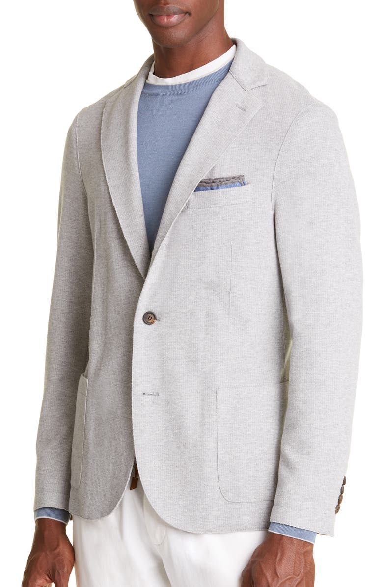 Eleventy Knit Sport Coat with Hooded Bib, Alternate, color,