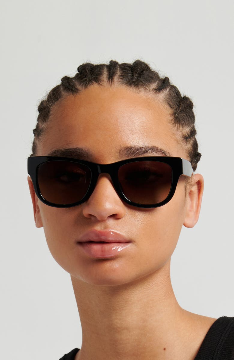 Fossil 50mm Gradient Square Sunglasses, Alternate, color, Black/ Brown Sf