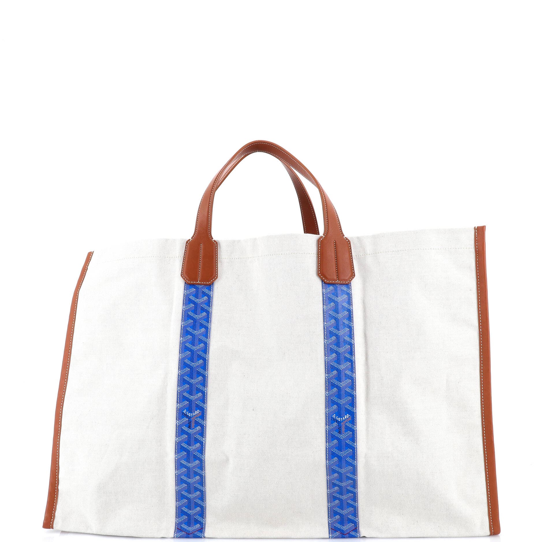 Pre-Owned Goyard Mediterranee Saint-Tropez Reversible Tote Coated Canvas, Alternate, color, Blue