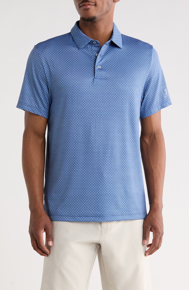 PGA TOUR Geometric Argyle Polo, Main, color, Peacoat