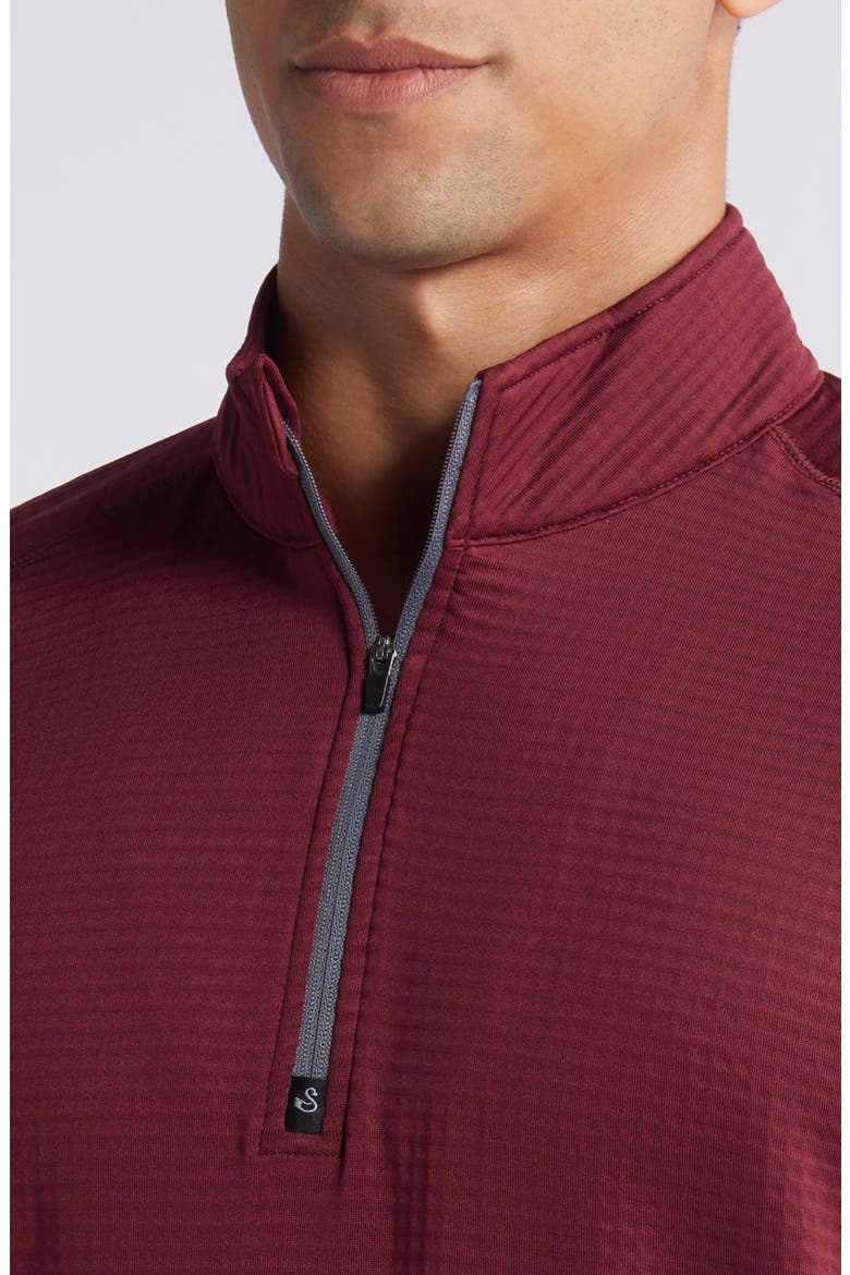 Lukas Quarter Zip Waffle Golf Pullover, Alternate, color, MAROON
