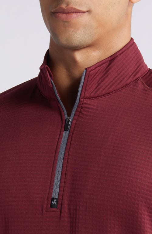 Swannies Lukas Quarter Zip Waffle Golf Pullover In Brown