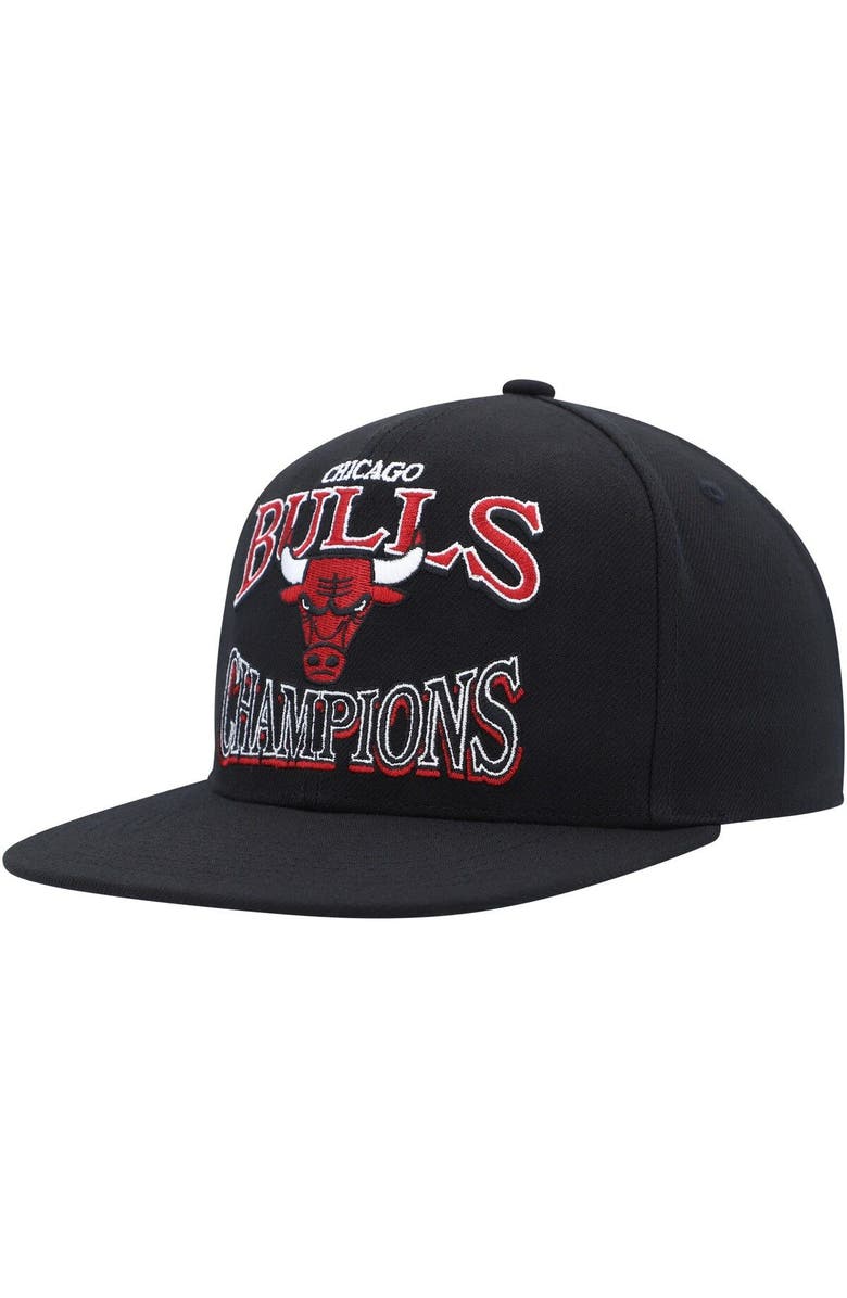 Mitchell & Ness Men's Mitchell & Ness  Black Chicago Bulls Hardwood Classics SOUL Champions Era Diamond Snapback Hat, Alternate, color, 
