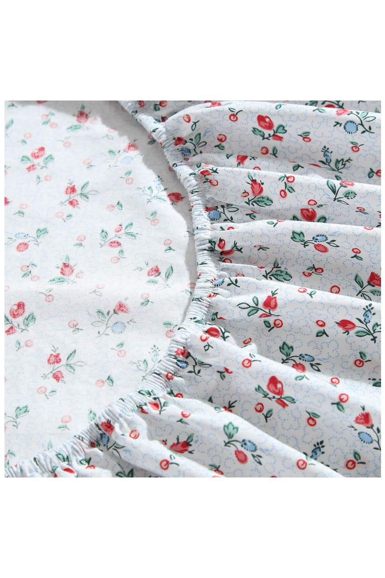 Aylesmore Ditsy Floral Full Cotton Percale Sheet Set, Alternate, color, BRIGHT RED