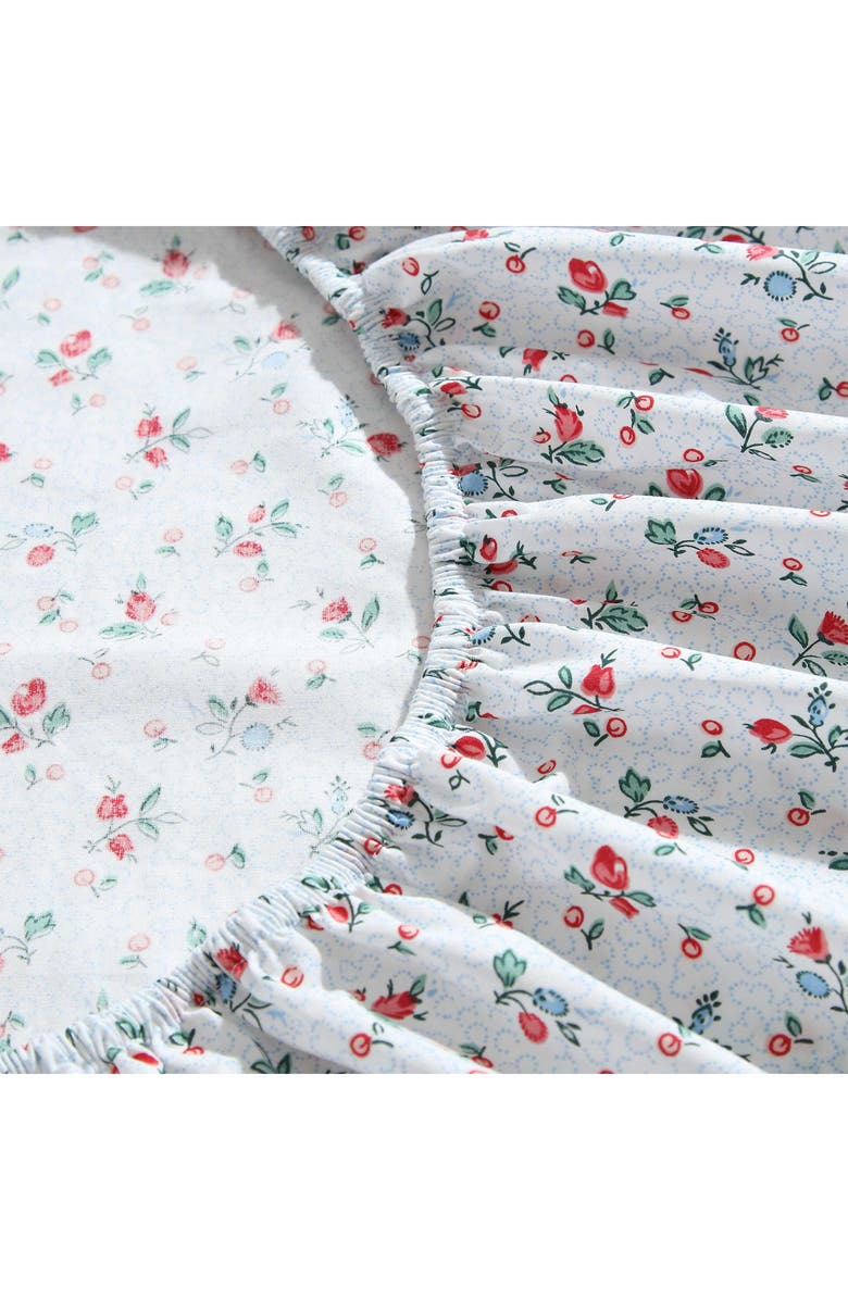 Laura Ashley Aylesmore Ditsy Floral Queen Cotton Percale Sheet Set, Alternate, color, Bright Red