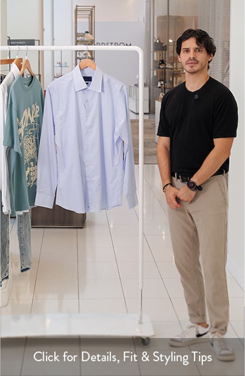 Trim Fit Microcheck Cotton Dress Shirt, sales video thumbnail