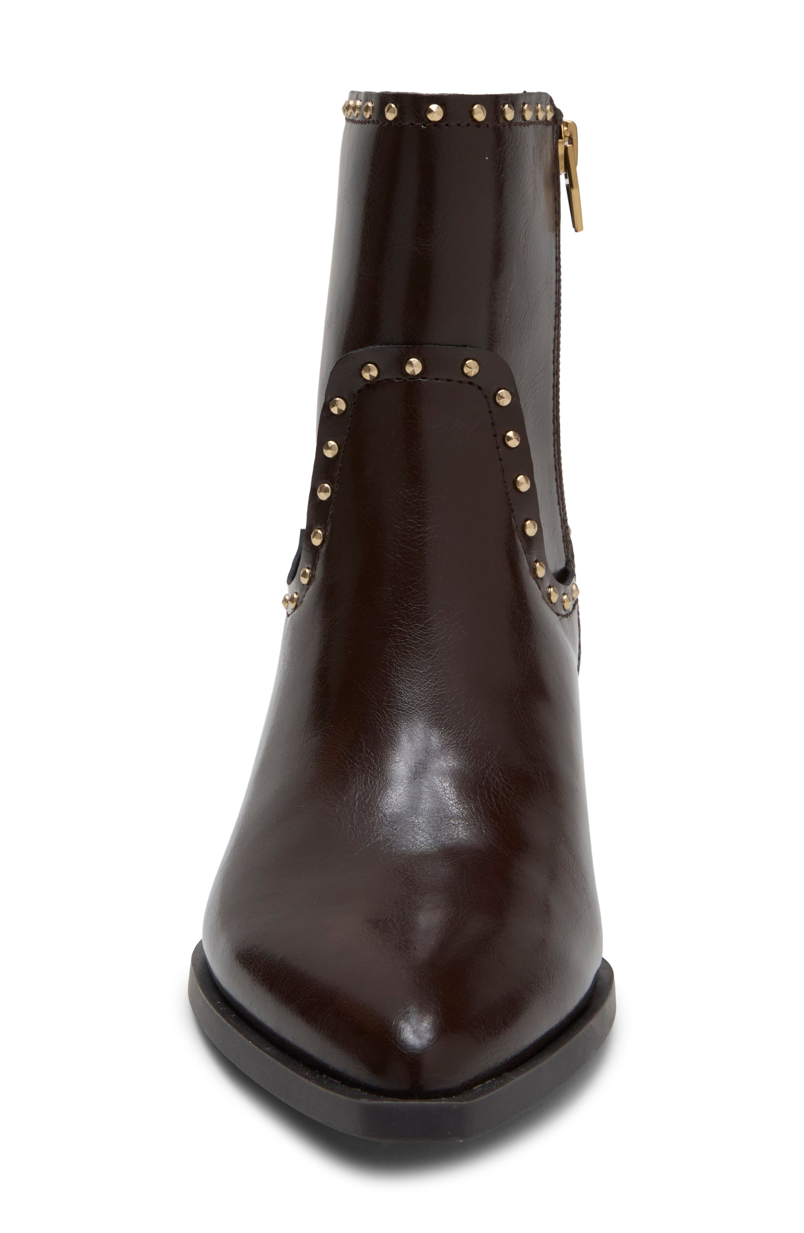 Tazzy Stud Faux Leather Bootie, Alternate, color, ESPESSO STUDDED STELLA