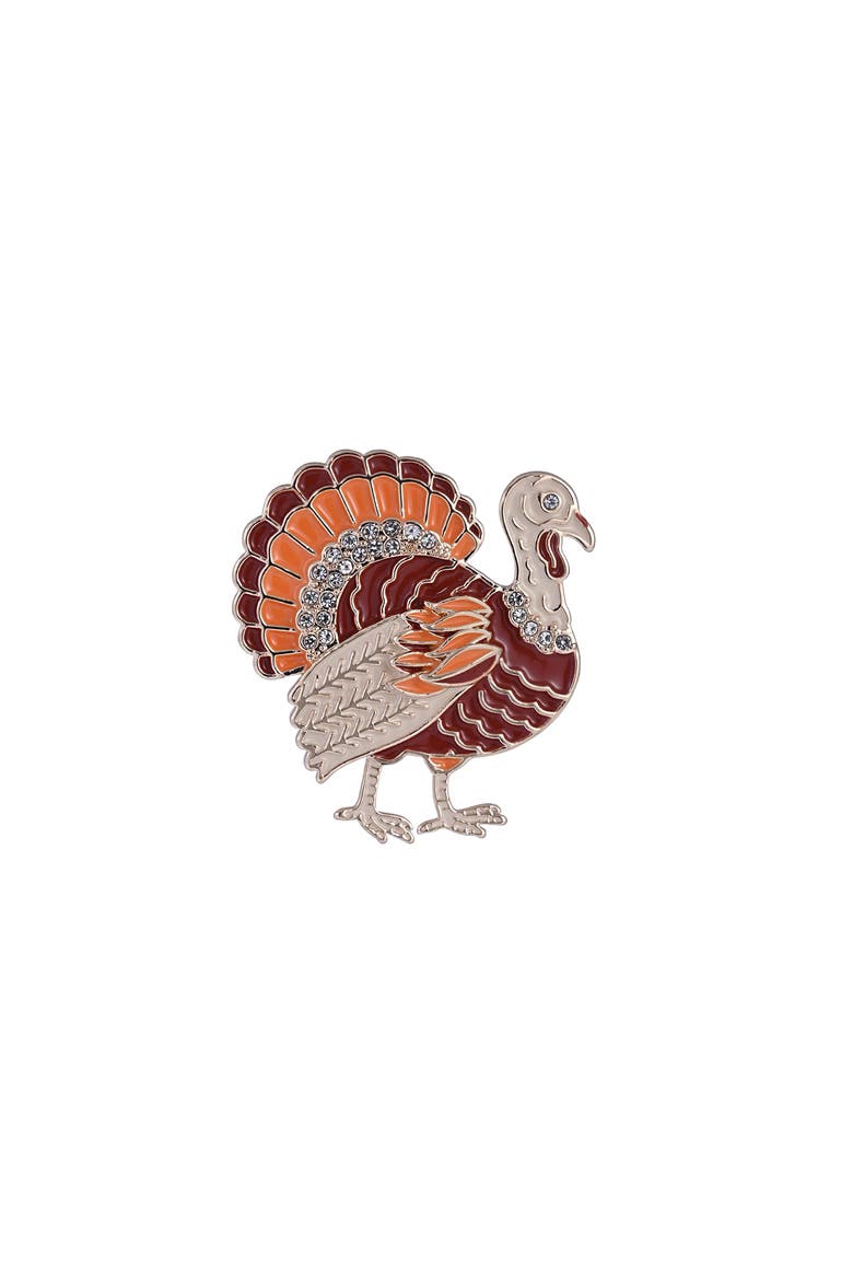 Enamel Turkey Pin, Main, color, Orange