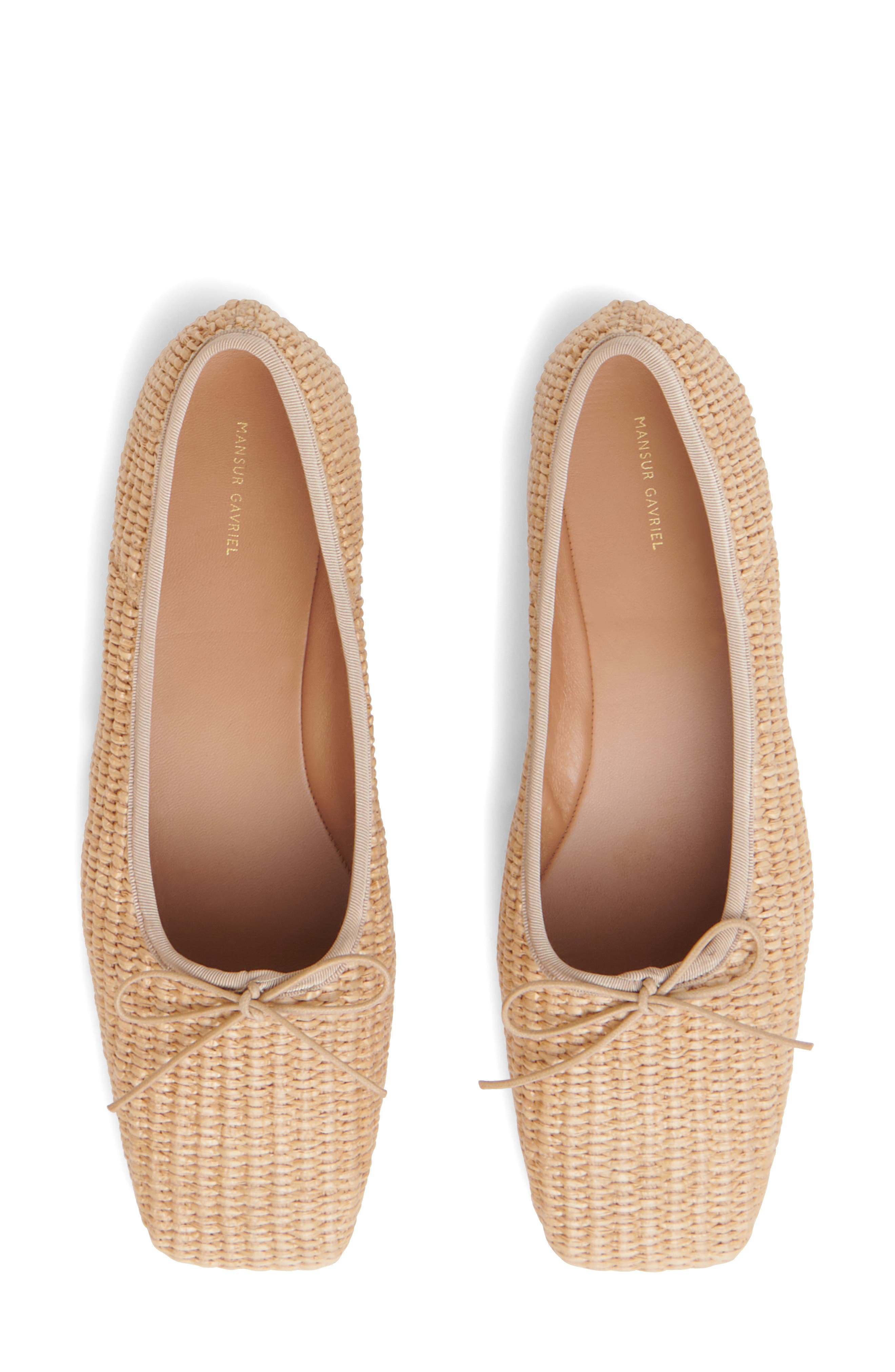 Mansur Gavriel Square Toe Ballet Flat, Alternate, color, Natural