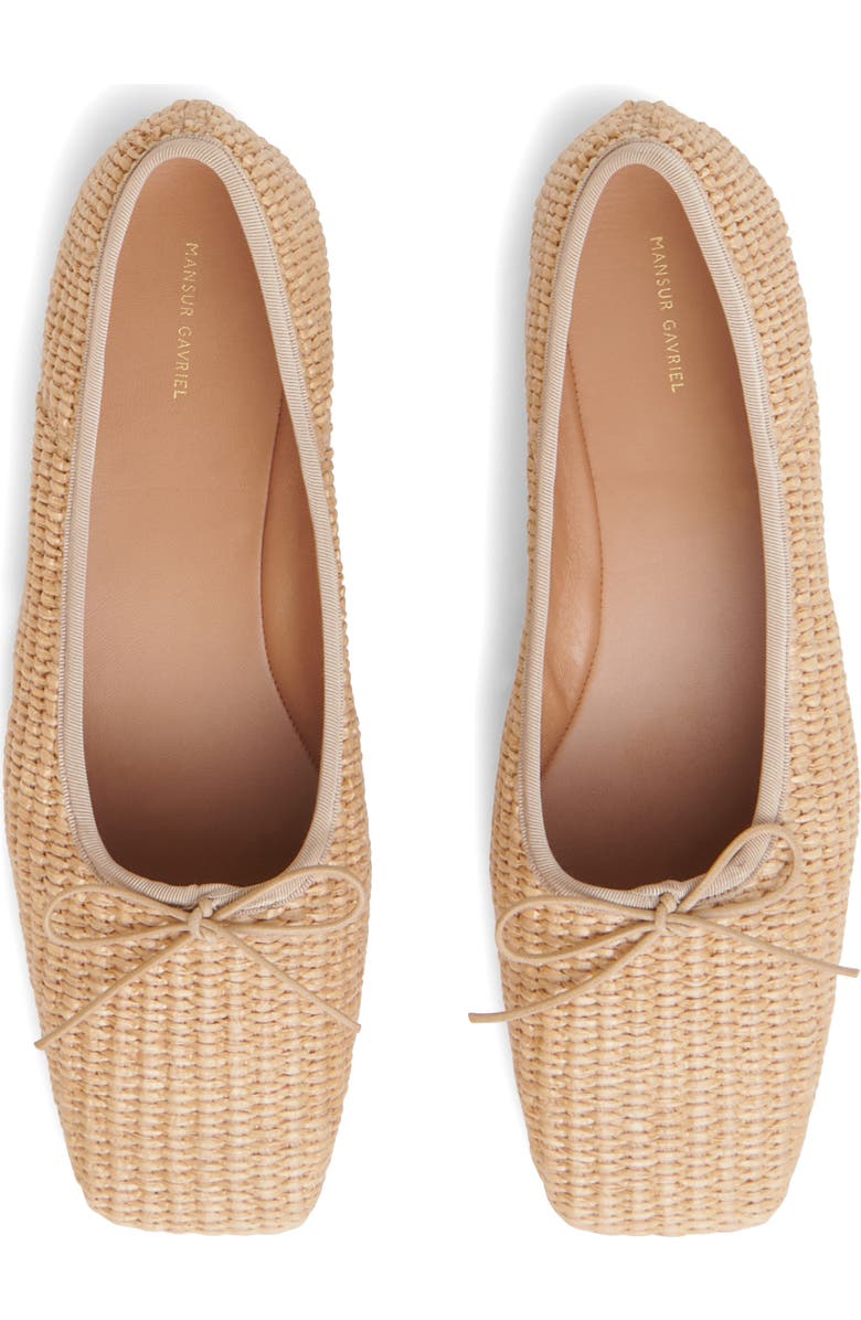 Mansur Gavriel Square Toe Ballet Flat, Alternate, color, Natural