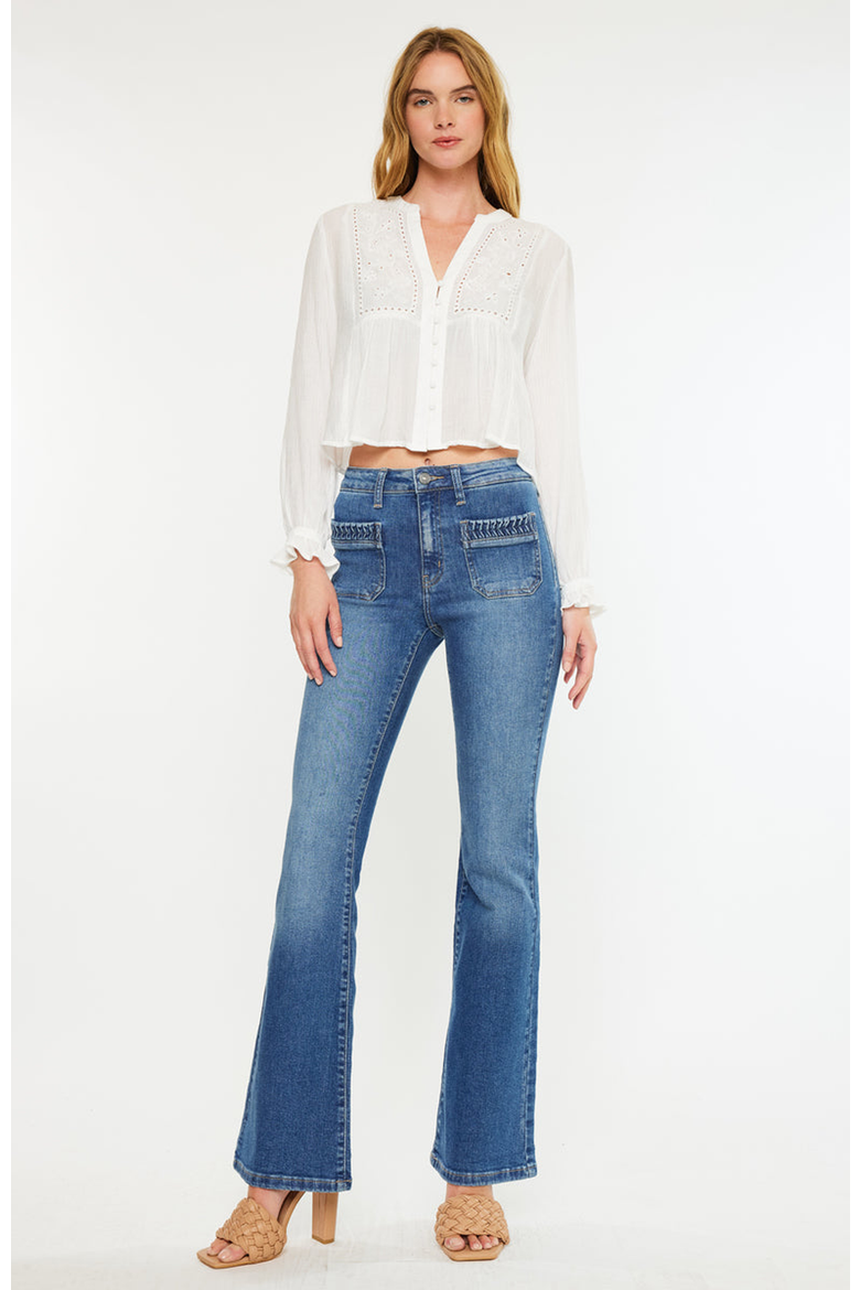 Kasey High Rise Flare Jeans, Alternate, color, Medium Wash