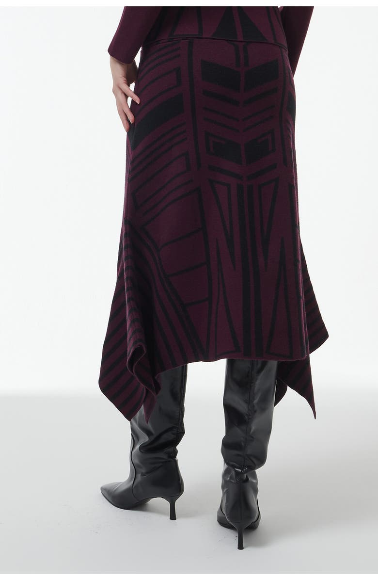 Leem Geometric Jacquard Handkerchief Skirt, Alternate, color, Red