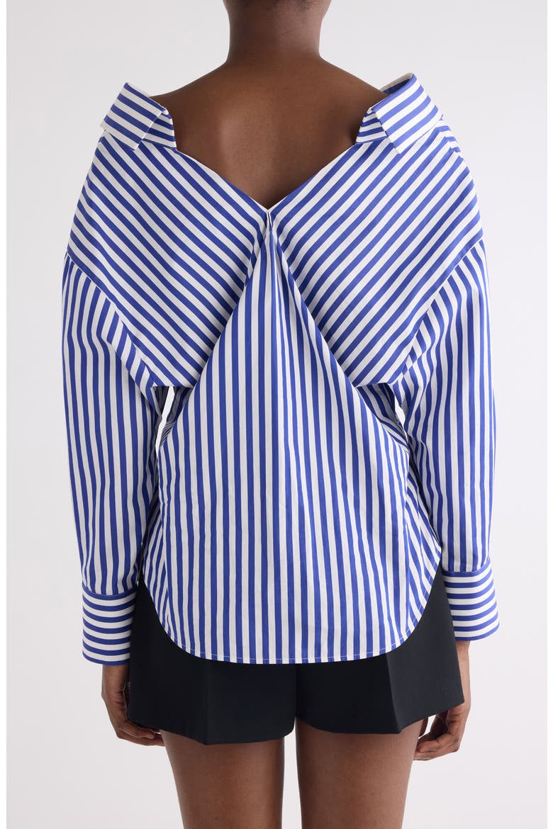 Stripe Cotton Open Shirt, Alternate, color, ELECTRIC BLUE/ WHITE