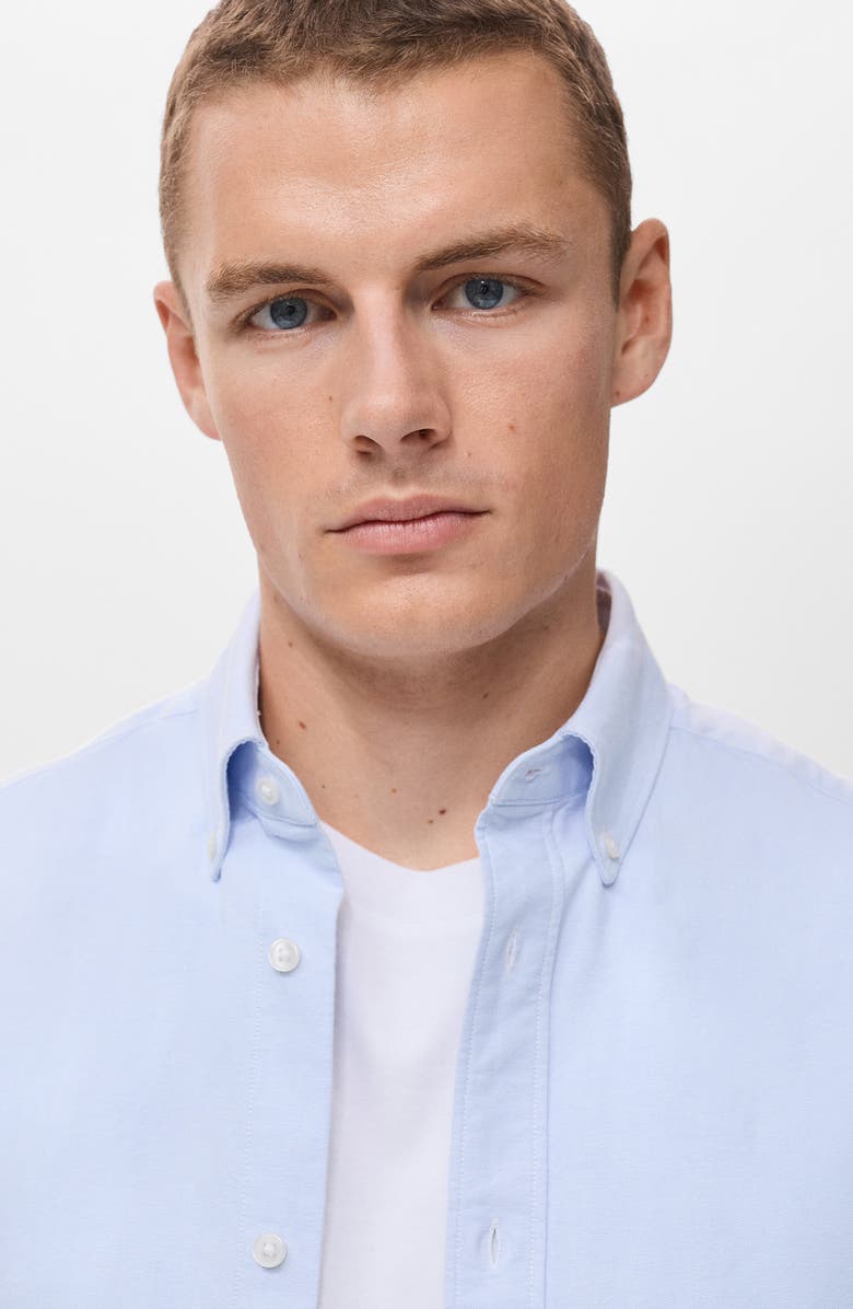 MANGO Regular Fit Oxford Button-Down Shirt, Alternate, color, Sky Blue