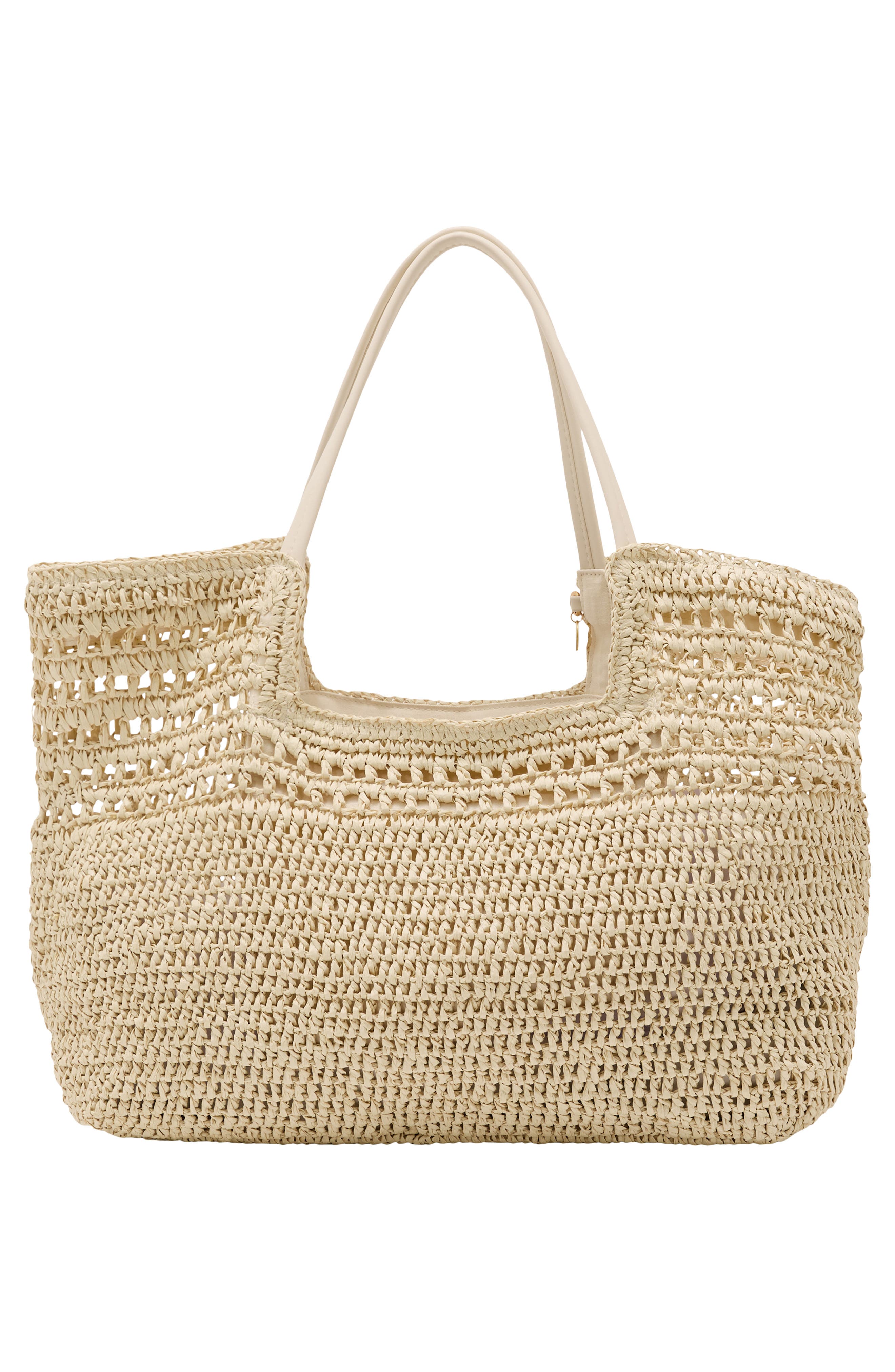Reiss Evelyn Raffia-Effect Tote, Alternate, color, Natural