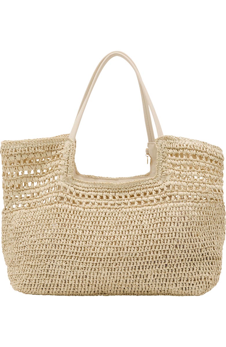 Reiss Evelyn Raffia-Effect Tote, Alternate, color, Natural