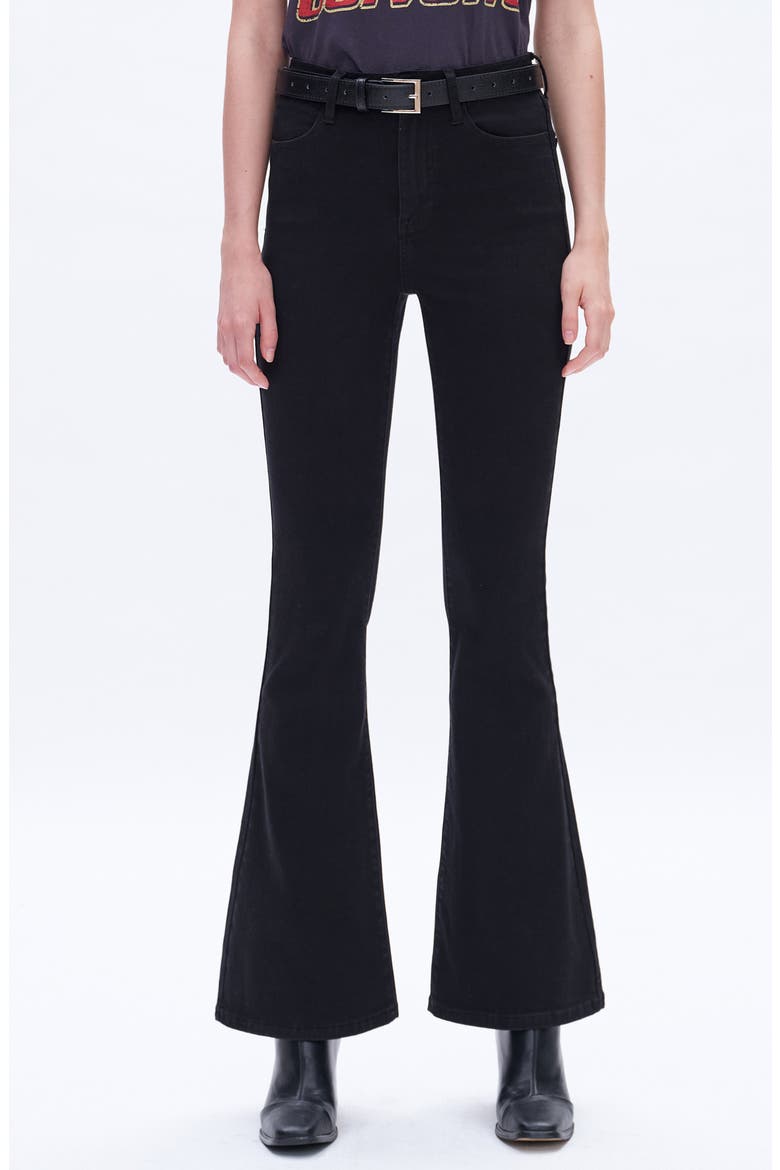 Eva High Waist Flare Jeans, Main, color, SOLID BLACK