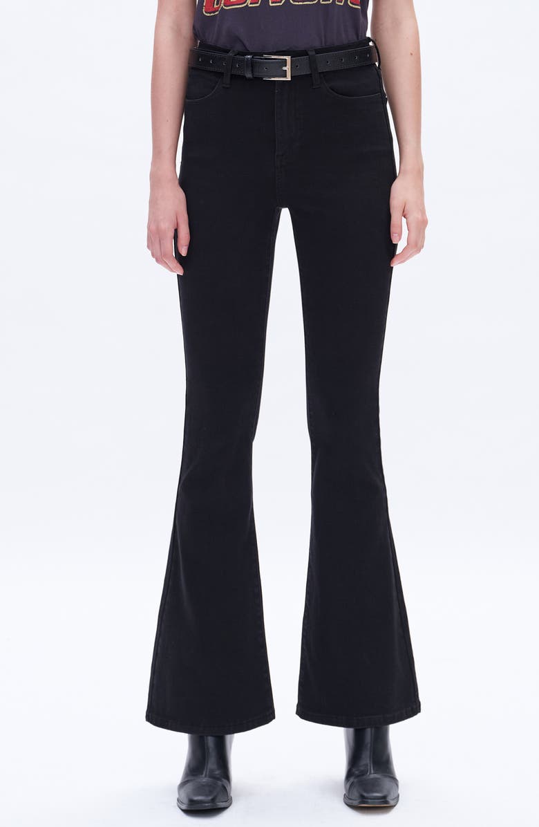 Bayeas Eva High Waist Flare Jeans, Main, color, Solid Black