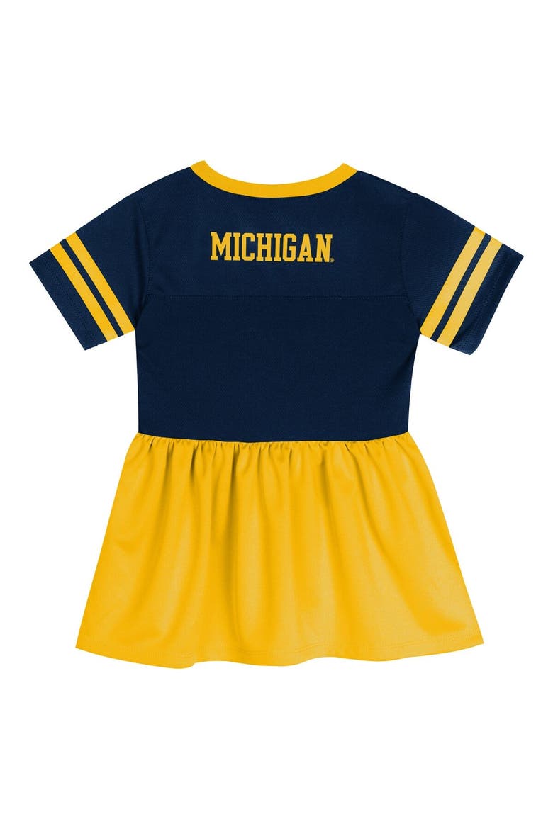 Toddler Outerstuff Navy/Maize Michigan Wolverines Stadium Lights Fashion Jersey Dress, Alternate, color, Navy