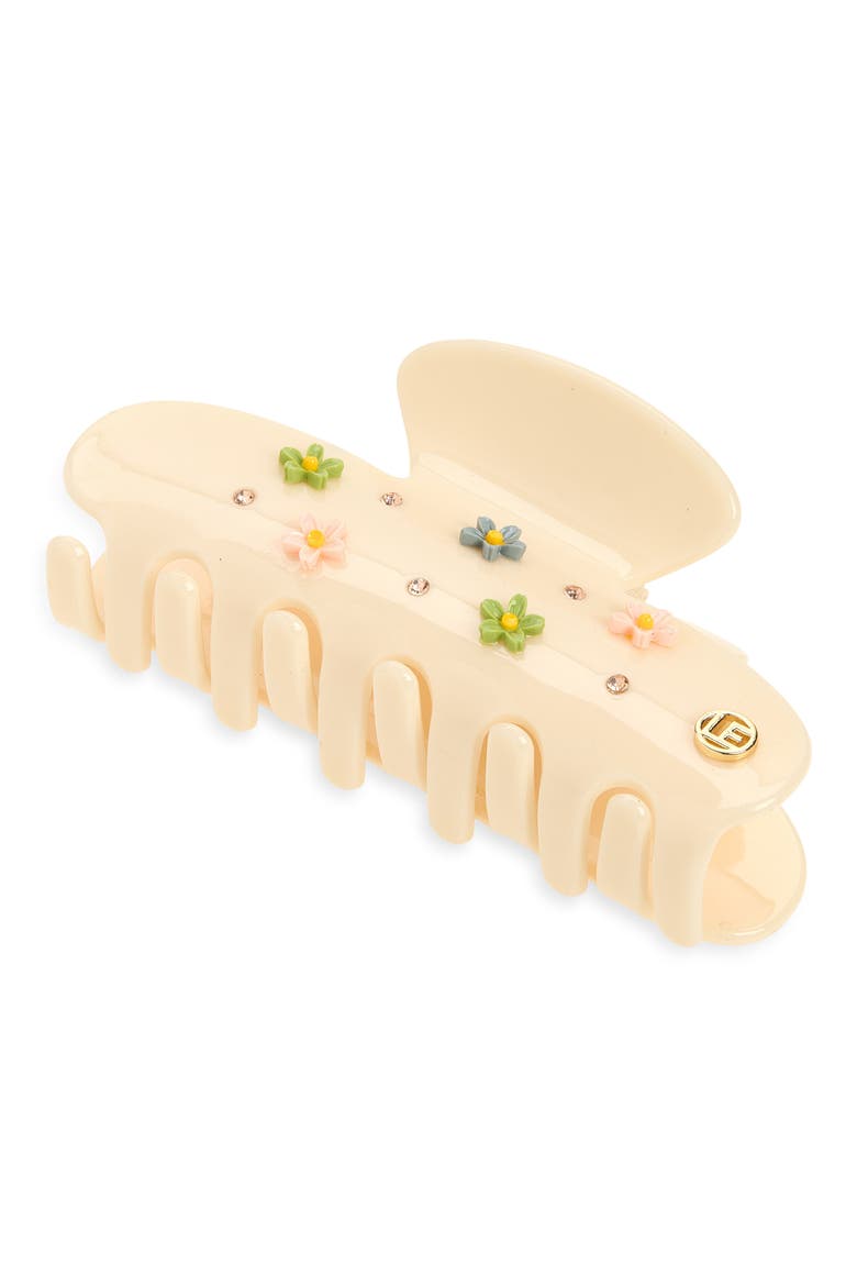 Kenna Embellished Claw Clip, Main, color, WHITE MULTI