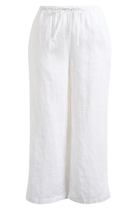 Wide Leg Crop Linen Pants