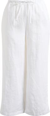 Caslon® Wide Leg Crop Linen Pants