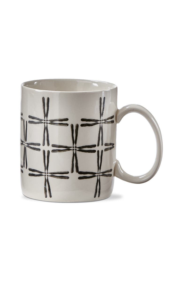 tag Hashi Black Graphic Print Cream Beige Stoneware Mug 16oz, Alternate, color, Black