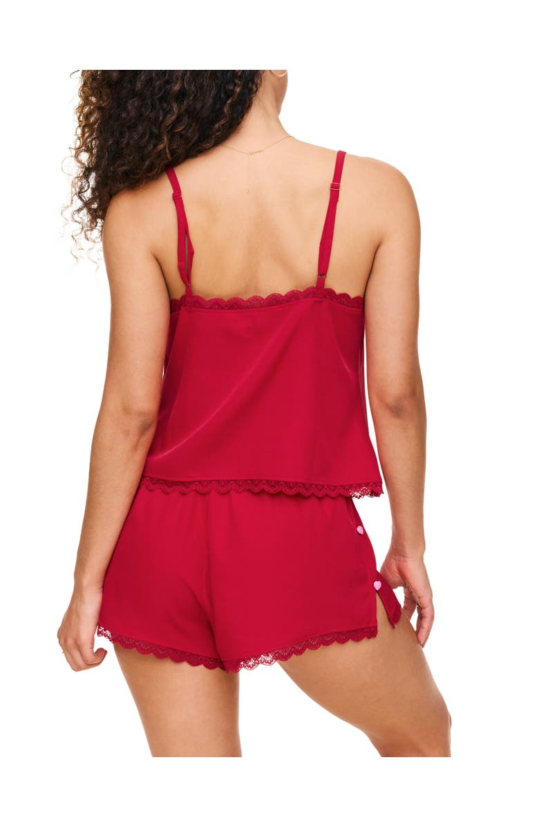 Adore Me Kiora Cami And Shorts Pajama Set, Alternate, color, Dark Red