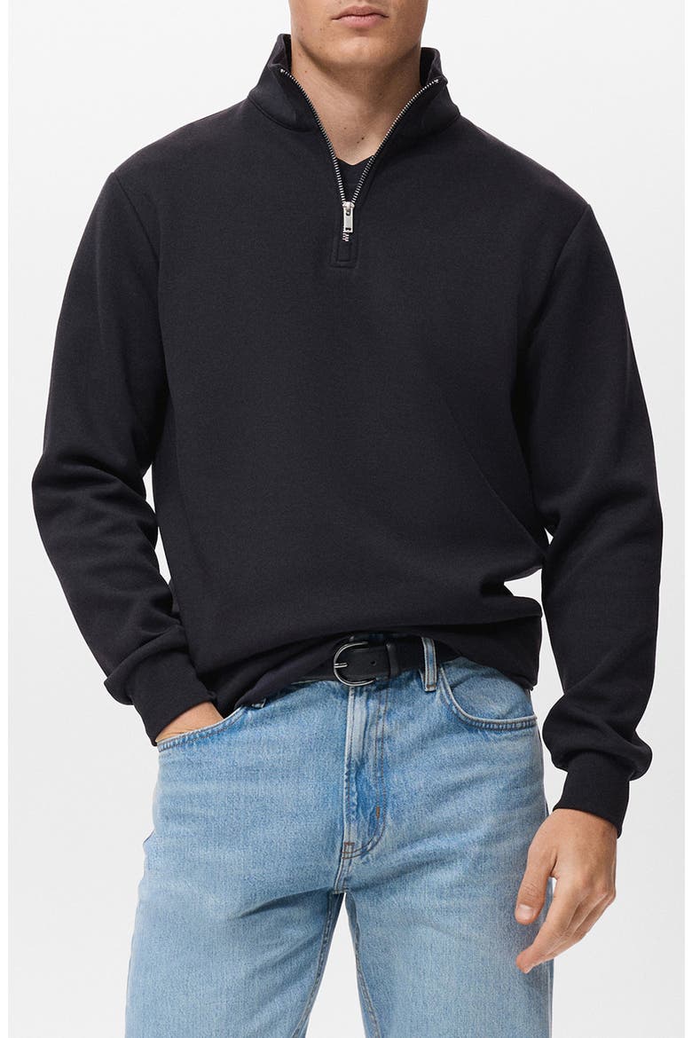 Quarter Zip Sweatshirt, Main, color, NAVY