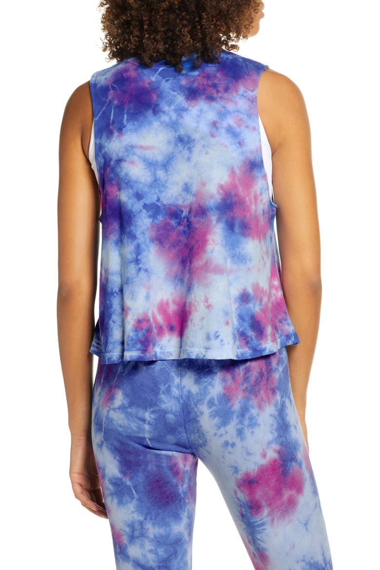 Peace Love Light Tie Dye Cotton Crop Tank Top, Alternate, color, TIE DYE