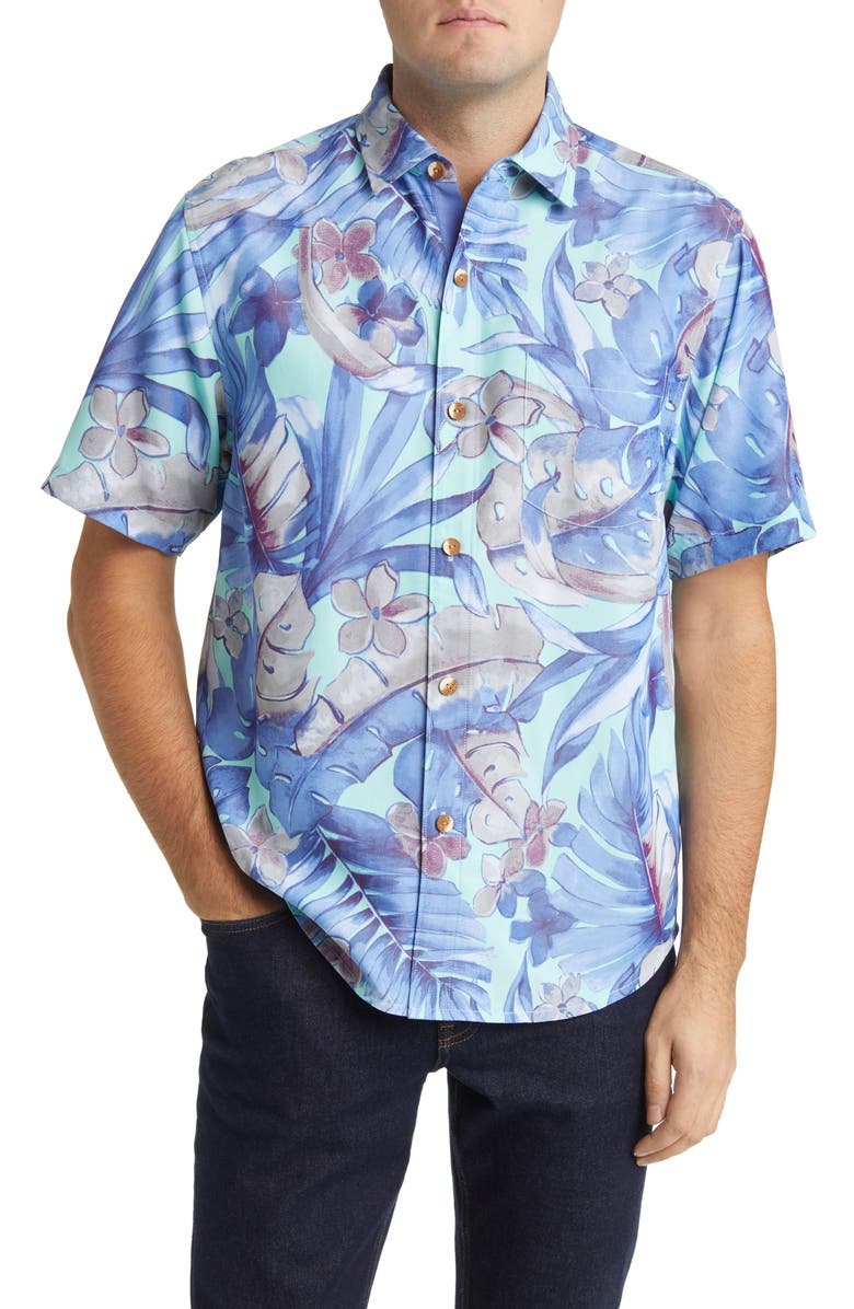 Tommy Bahama Coconut Point Forever Fronds Short Sleeve Button-Up Shirt, Main, color,