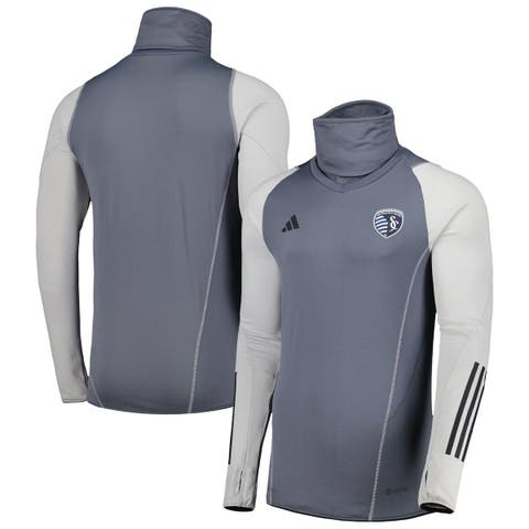 Men's adidas Gray Sporting Kansas City Warm Raglan COLD.RDY Top
