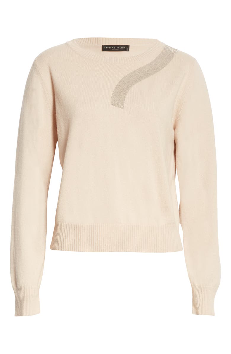 Fabiana Filippi Bead Detail Cashmere Sweater, Alternate, color, 