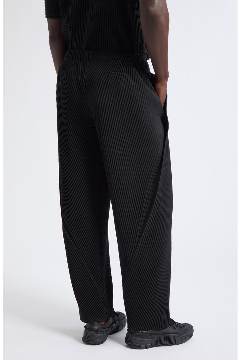 Slash Diagonal Pleated Pants, Alternate, color, BLACK
