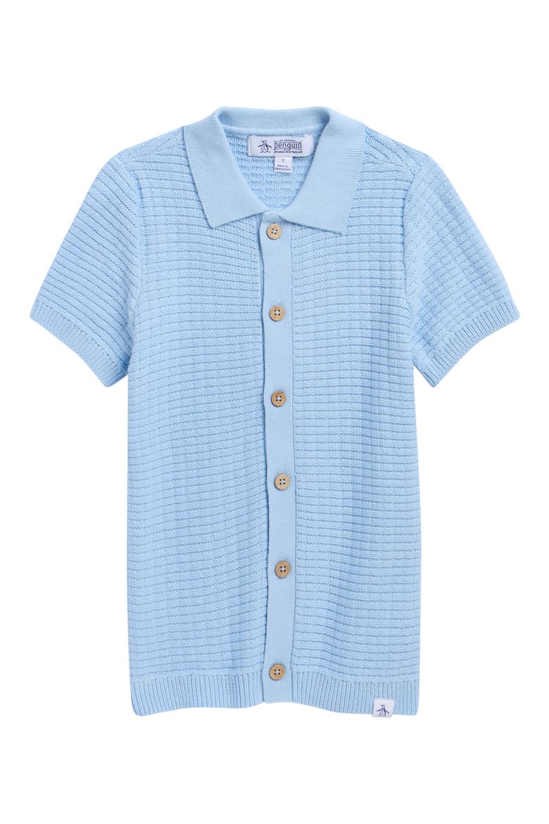 Kids' Short Sleeve Cotton Cardigan, Main, color, WINDSURFER