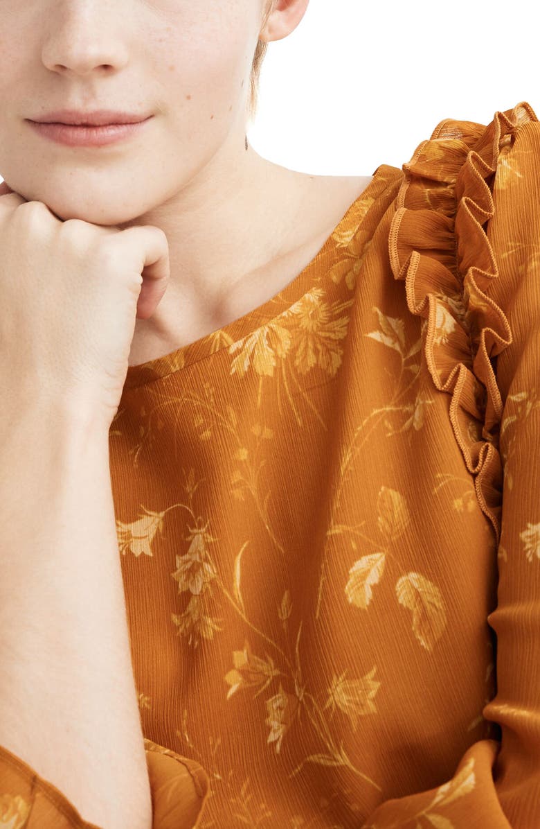 Madewell Ruffle Shoulder Peplum Top, Alternate, color,