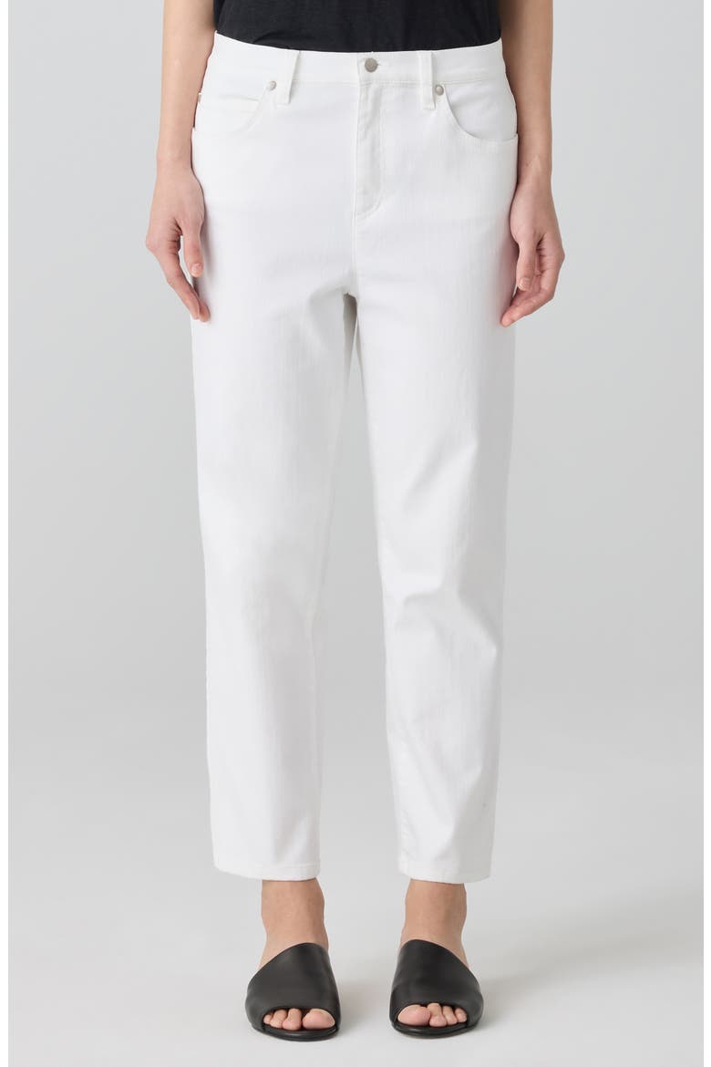 High Waist Crop Straight Leg Jeans, Main, color, WHITE